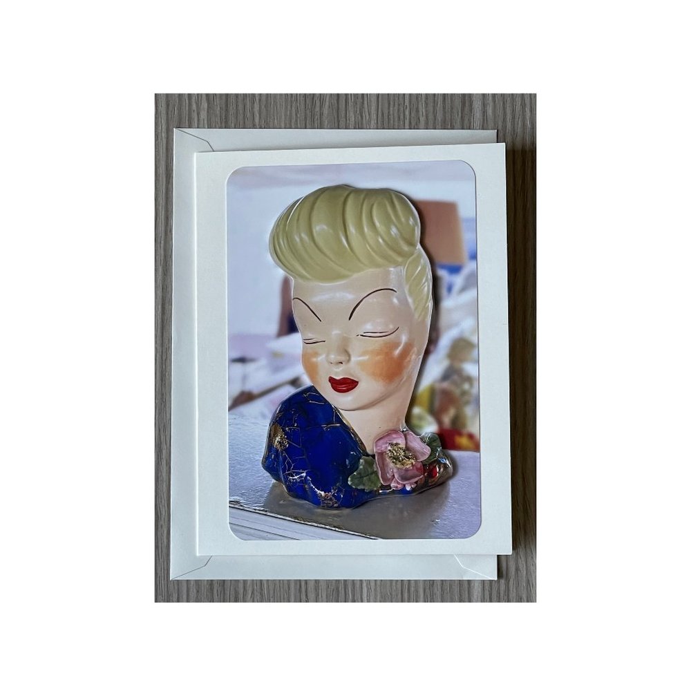 Glamour Head Vase 3D Photo Greeting Card - Original Photo